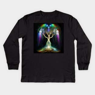 The Iridescent Tree of Life Kids Long Sleeve T-Shirt